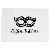 シックな仮装パーティーマスクカスタム抱き枕 ラージペーパーバッグ (裏面)