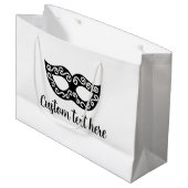 シックな仮装パーティーマスクカスタム抱き枕 ラージペーパーバッグ (正面アングル)