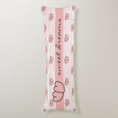 シックな体PILLOW_ "甘美な夢" HEARTS/STRIPES ボディピロー (正面縦)