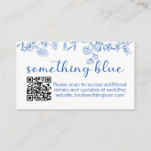 シックな何か青の前に私はブライダルシャワー エンクロージャーカード (裏面)