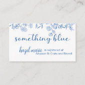 シックな何か青の前に私はブライダルシャワー エンクロージャーカード (正面)