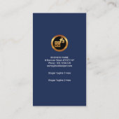 シックな借方信用の紫色は簿記に番号を付けます 名刺 (裏面)