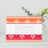 シックな先住民アメリカンサウスウェスト赤ベビーシャワー 招待状 (スタンド正面)