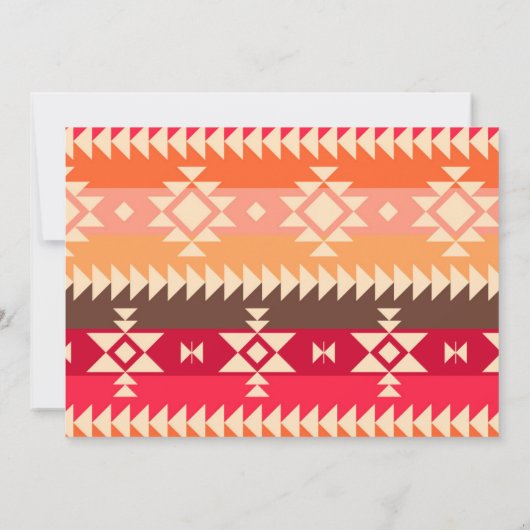 シックな先住民アメリカンサウスウェスト赤ベビーシャワー 招待状 (裏面)