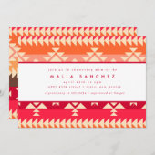 シックな先住民アメリカンサウスウェスト赤ベビーシャワー 招待状 (正面/裏面)