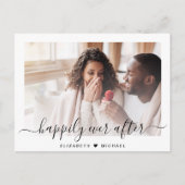 シックな写真の幸せなエバーアフター婚約 案内ポストカード (正面)
