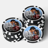 シックな写真の目的地の結婚式の日付を保存 ポーカーチップ (積み重ね)
