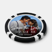 シックな写真の目的地の結婚式の日付を保存 ポーカーチップ (シングル)
