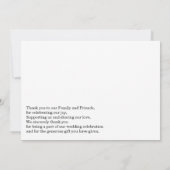 シックな写真の結婚式のサンキューカード サンキューカード (裏面)