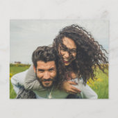 シックな写真の結婚式の招待QRコード救日緑 チラシ (裏面)