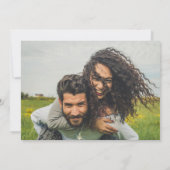 シックな写真の結婚式の招待QRコード救日緑 招待状 (裏面)