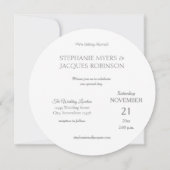 シックな写真エレガント円モダンミニマリストグレー 招待状 (裏面)