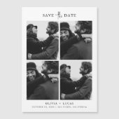 シックな写真コラージュ磁気ウェディング日付を保存 (正面)