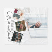 シックな写真コラージュ私はおばあちゃんが大好き フリースブランケット (正面(横))