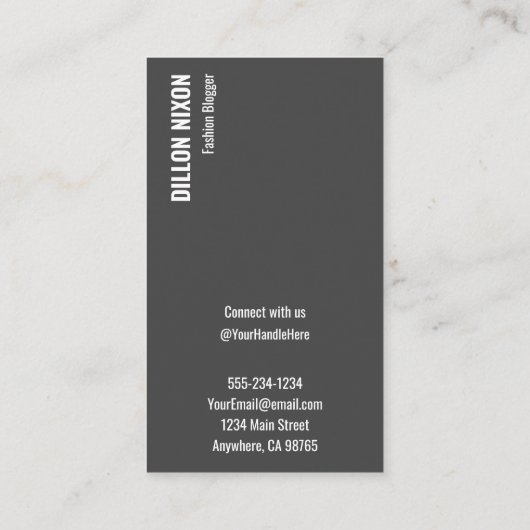 シックな写真ファッションソーシャルメディア 名刺 (裏面)