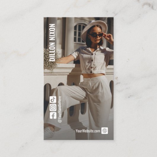 シックな写真ファッションソーシャルメディア 名刺 (正面)