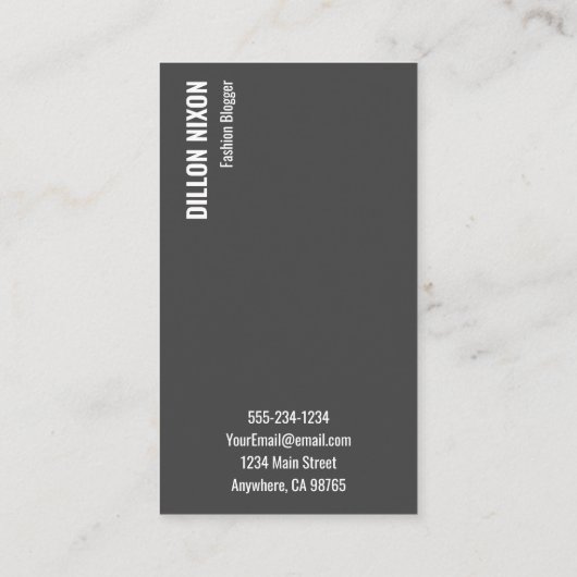 シックな写真ファッションソーシャルメディア 名刺 (裏面)