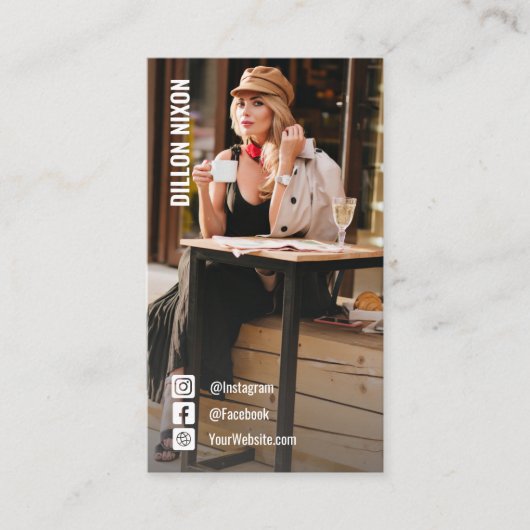シックな写真ファッションソーシャルメディア 名刺 (正面)