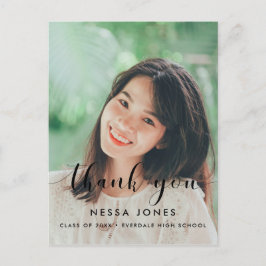 シックな写真卒業ありがとう ポストカード
