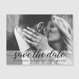 シックな写真婚約日付を保存結婚する