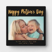 シックな写真書道母の日のギフトブラック フォトプラーク (正面)
