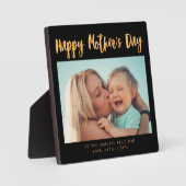 シックな写真書道母の日のギフトブラック フォトプラーク (正面)