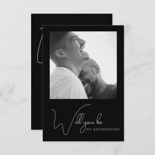 シックな写真白黒グロムスマン提案カード サンキューカード (正面/裏面)
