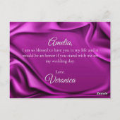 シックな写真紫の絹は私の花嫁になる ポストカード (裏面)