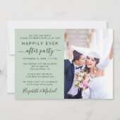 シックな写真QRコードセージ結婚式レセプション 招待状 (正面)