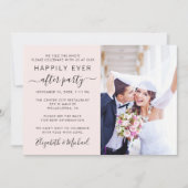 シックな写真QRコードピンクの結婚披露宴 招待状 (正面)