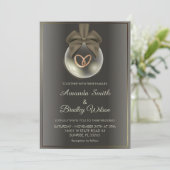 シックな冬のクリスマスオーナメント結婚ズ 招待状 (スタンド正面)