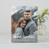 シックな冬ワンダーランド雪のパターンシルバー金ゴールド 箔シーズンカード (立ち正面)