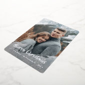 シックな冬ワンダーランド雪のパターンシルバー金ゴールド 箔シーズンカード (回転した状態)