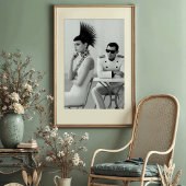 シックな出会い：アヴァンギャルドモノクロームファッション ポスター