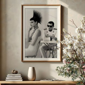 シックな出会い：アヴァンギャルドモノクロームファッション ポスター