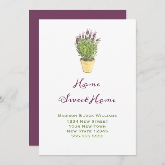 シックな動きのお知らせ |ホームスイートホーム 案内状 (正面/裏面)