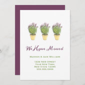 シックな動きのお知らせ |ラベンダーを移動 案内状 (正面/裏面)