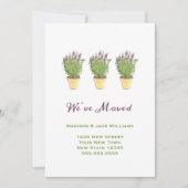 シックな動きのお知らせ |ラベンダー引っ越しました 案内状 (正面)