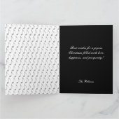 シックな千鳥格子の音符メリークリスマス カード (内部)