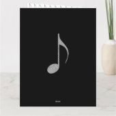 シックな千鳥格子の音符メリークリスマス カード (裏面)