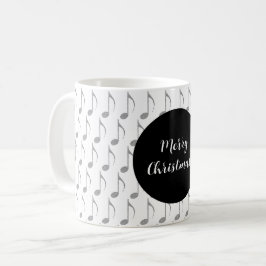 シックな千鳥格子の音符メリークリスマス コーヒーマグカップ