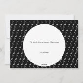 シックな千鳥格子の音符メリークリスマス シーズンカード (裏面)