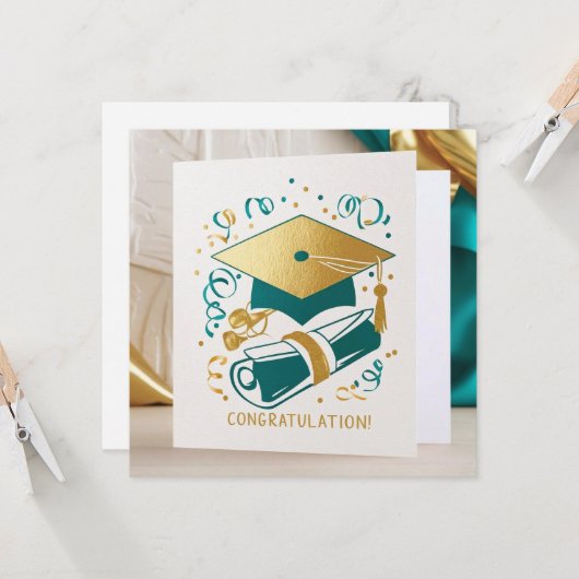 シックな卒業カード カード (正面/裏面インサイチュ)