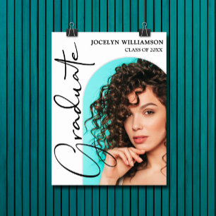 シックな卒業スクリプトアーチフォト ポスター