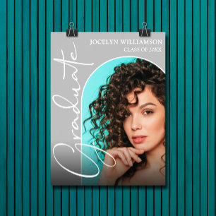 シックな卒業スクリプトアーチフォト ポスター