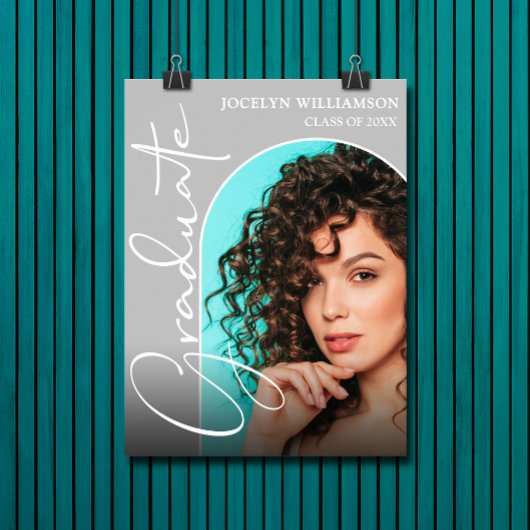 シックな卒業スクリプトアーチフォト ポスター