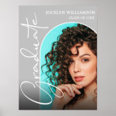 シックな卒業スクリプトアーチフォト ポスター (正面)