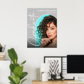 シックな卒業スクリプトアーチフォト ポスター (ホームオフィス)