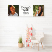 シックな卒業スクリプトタイポグラフィ2フォトバナー 横断幕 (インサイチュ)