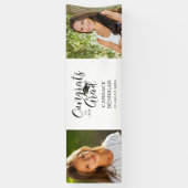 シックな卒業スクリプトタイポグラフィ2フォトバナー 横断幕 (縦)